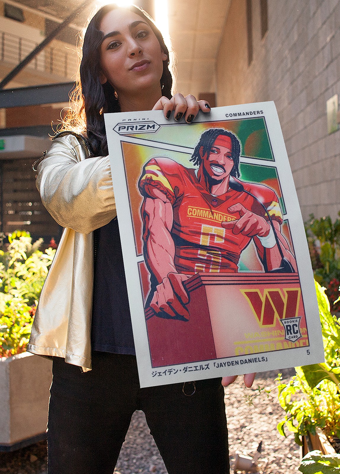 Jayden Daniels 2024 Prizm Manga Rookie Card Poster 11x17 MINT Commanders