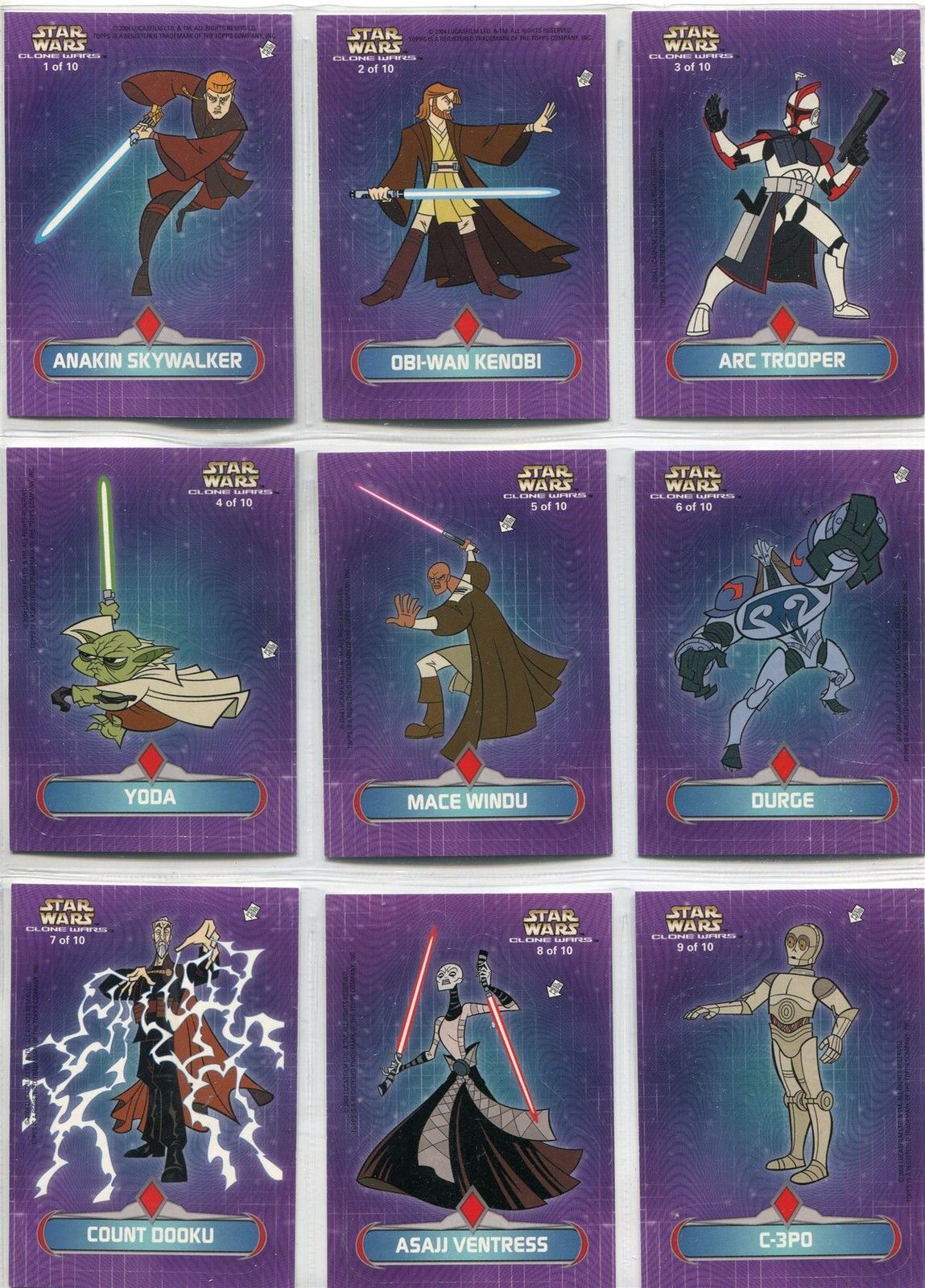 Star Wars Clone Wars Complete Die Cut Stickers Chase Card