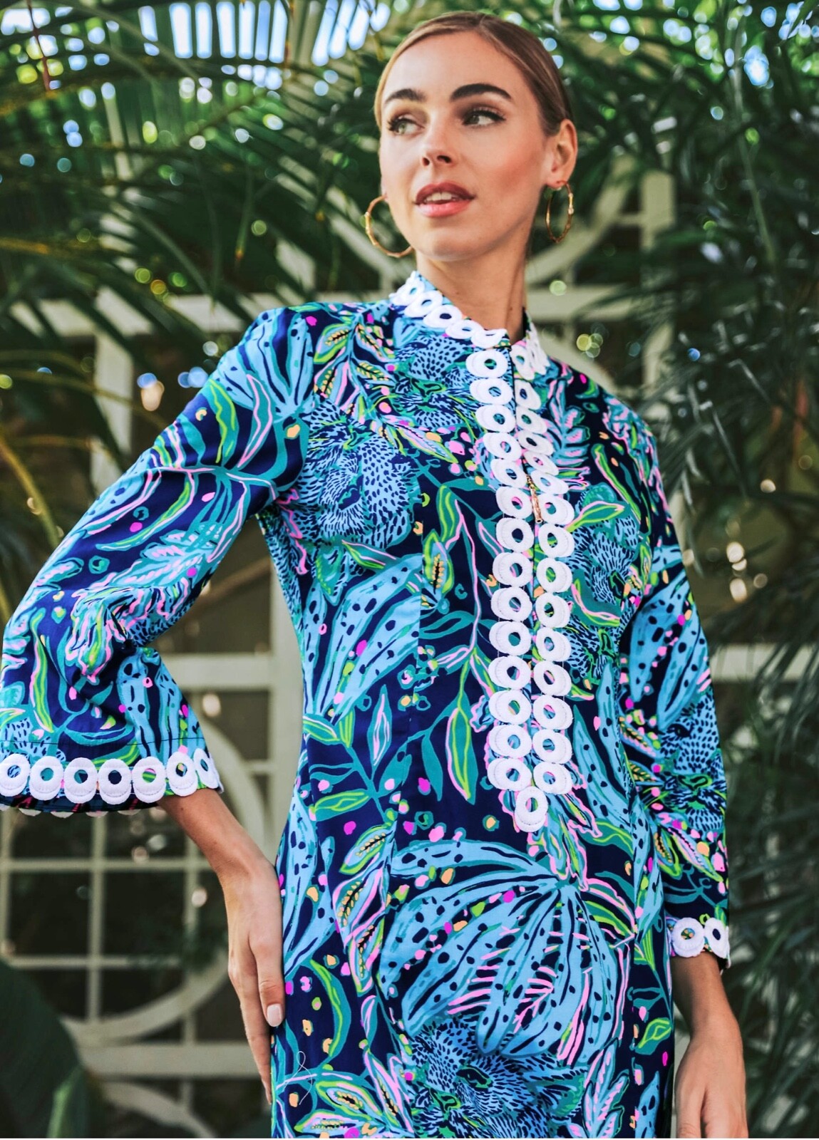 Pre-owned Lilly Pulitzer Shealyn Maxi Caftan Catty Purrsonality Size 14 In Multicolor