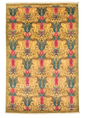 Traditional Hand-knotted Carpet 4'1'' x 6'4'' Wool Area Rug