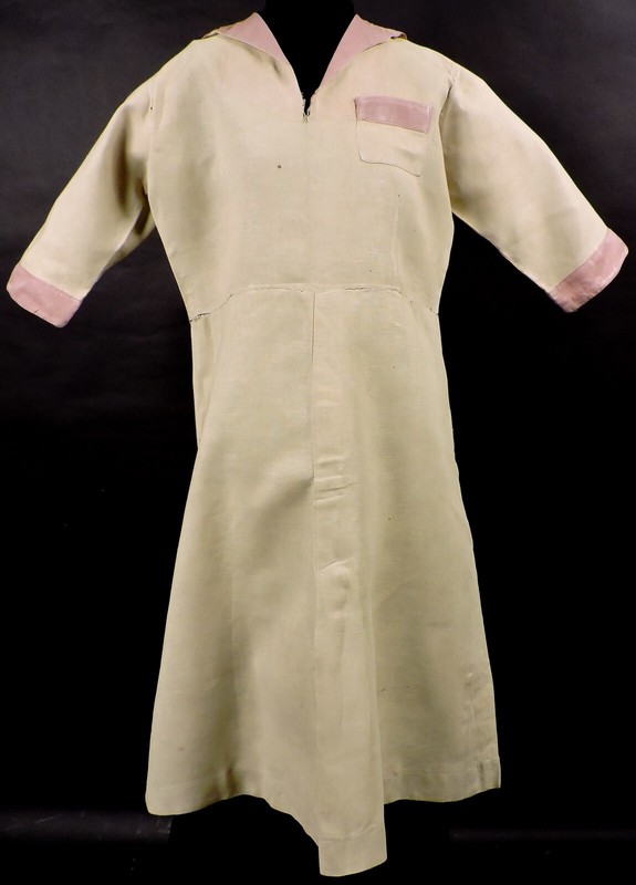 ANTIQUE GREAT CLASSIC STYLE 1930'S TWO TONE LINEN WORK DRESS | eBay