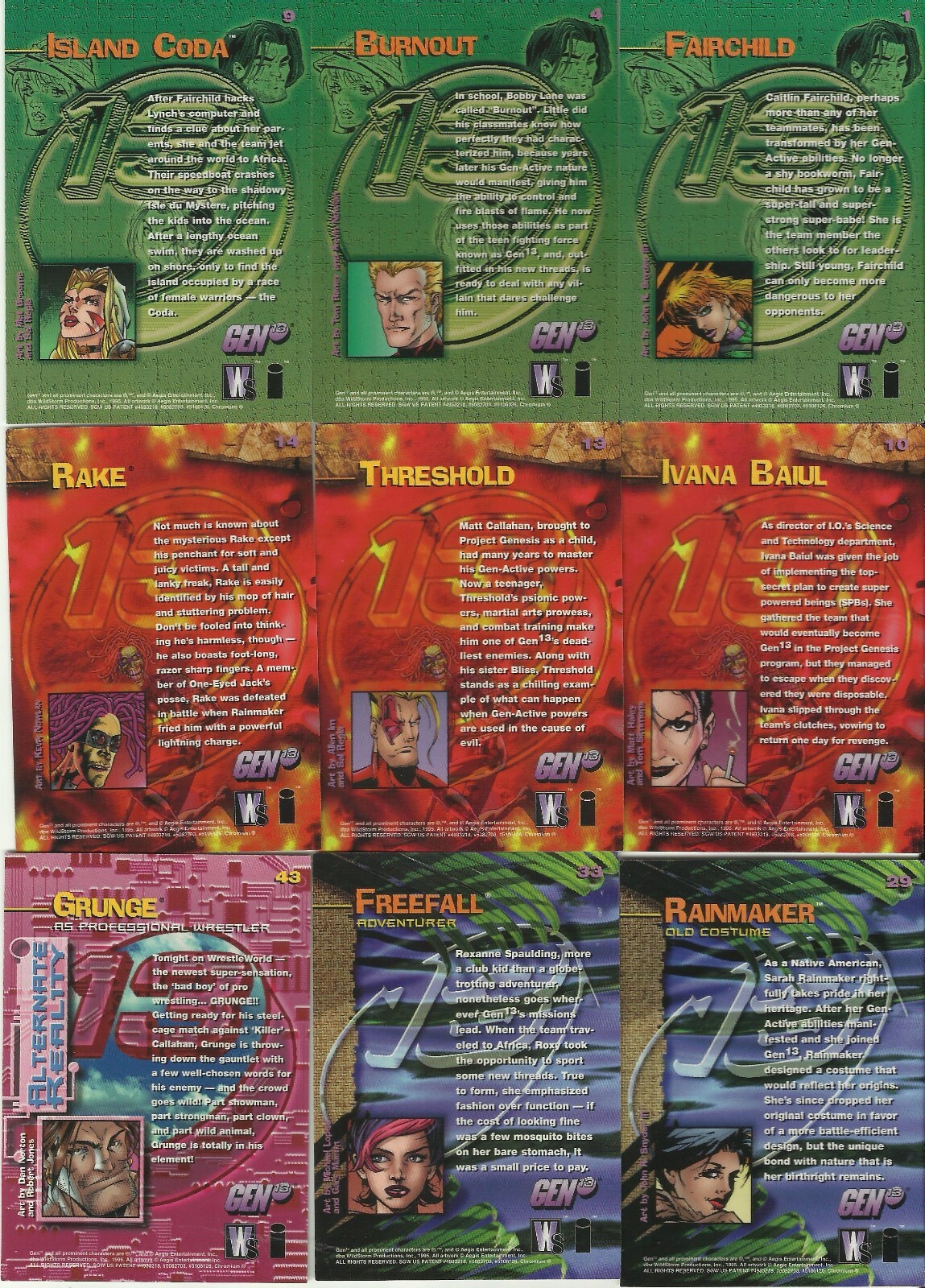 GEN13 CHROMIUM BASE CARDS - YOU PICK - SEE DESCRIPTION - WILDSTORM