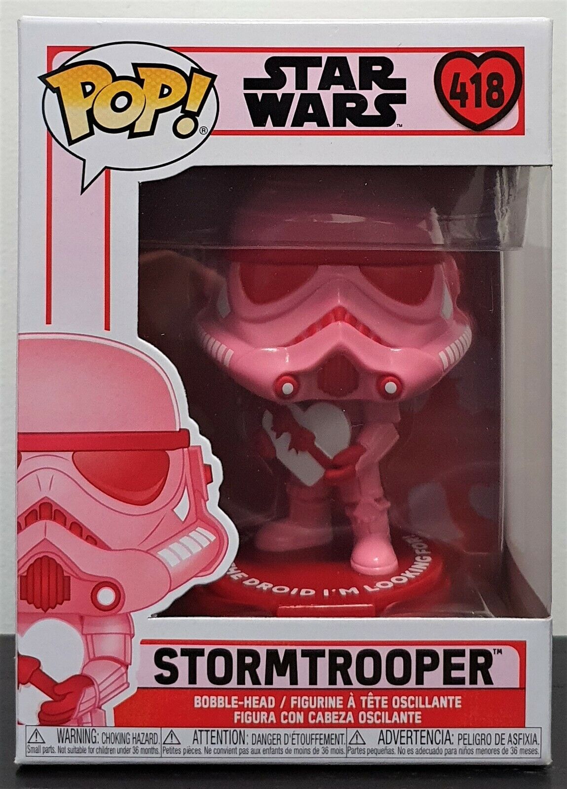 Funko Pop Stormtrooper Valentine's Pink With Heart # 418