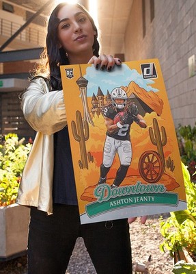 Ashton Jeanty 2025 GOLD Downtown Rookie Card Poster 11x17 MINT Raiders