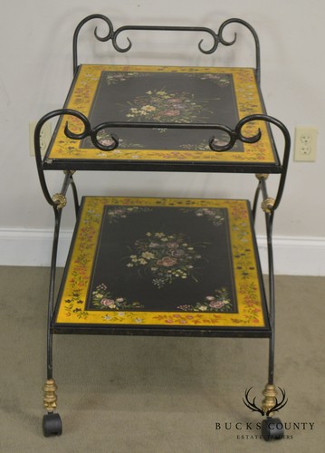 Sarreid Paint Decorated Iron Serving Cart