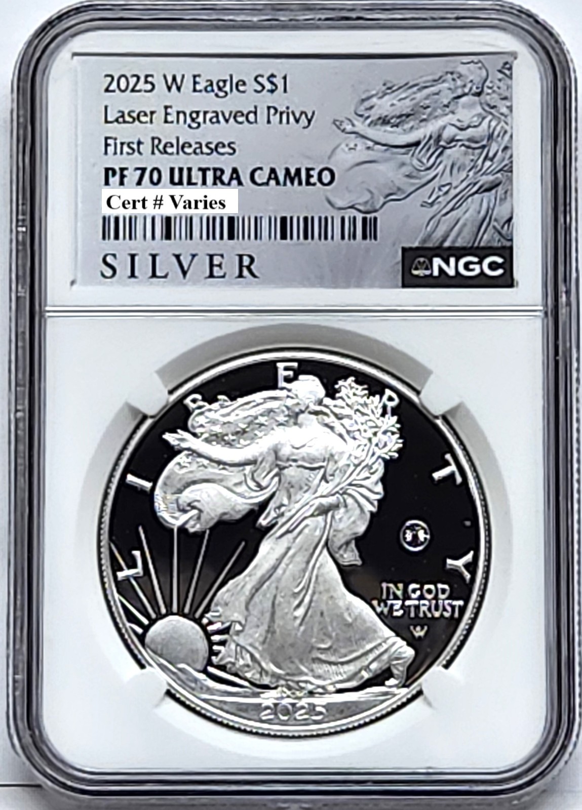 2025 w laser engraved privy proof silver eagle ngc pf70 fr