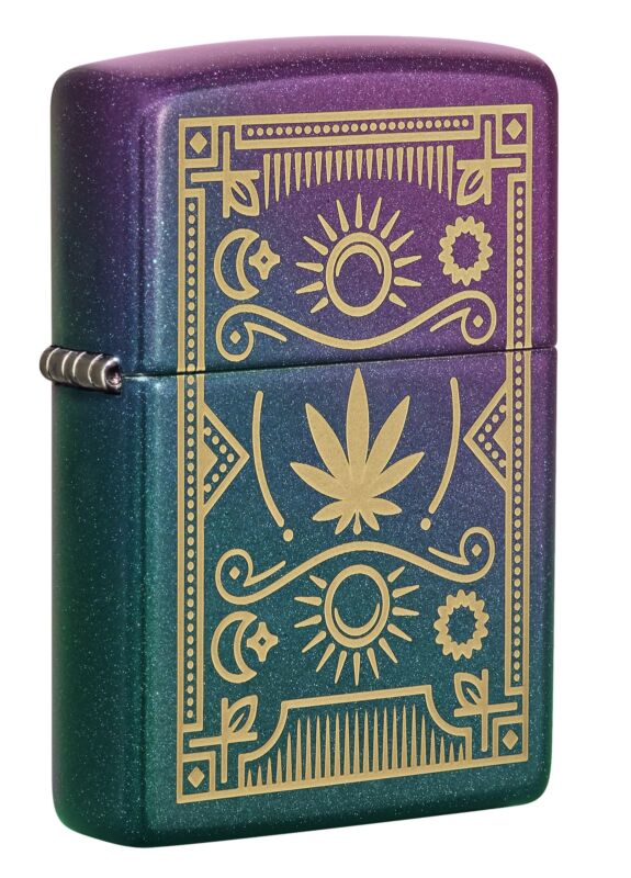 Zippo Cannabis Design Iridescent Windproof Lighter, 49516