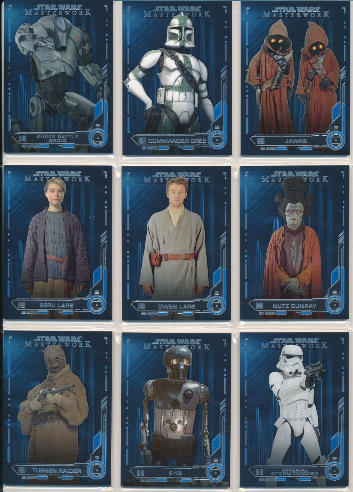 半額以下で買えるクーポン特集 LOT #38 BUNDLE MASTERWORK WARS STAR TOPPS 2019 (9) BASE BLUE その他