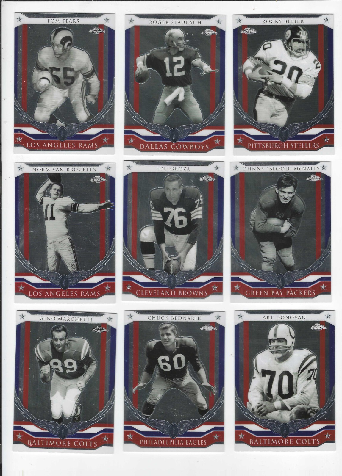 2008 TOPPS CHROME HONOR ROLL COMPLETE (9) CARD SET SEE LIST