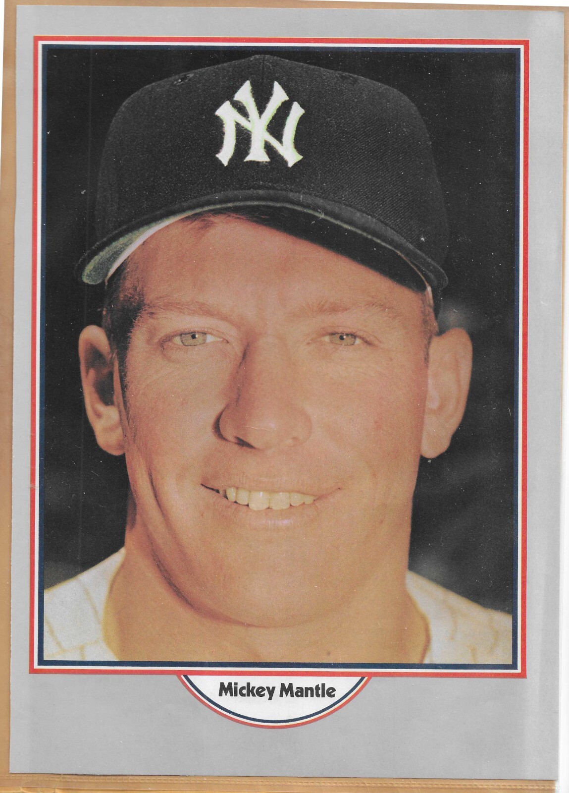 MICKEY MANTLE NEW YORK YANKES HARD TO FIND PICTURE AND STATS