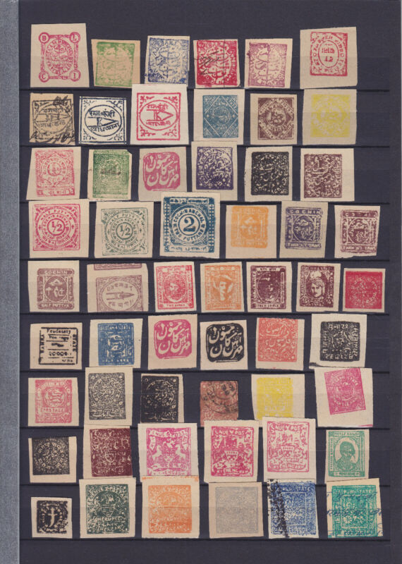 India States, 75 Stamps, Probably Forgeries