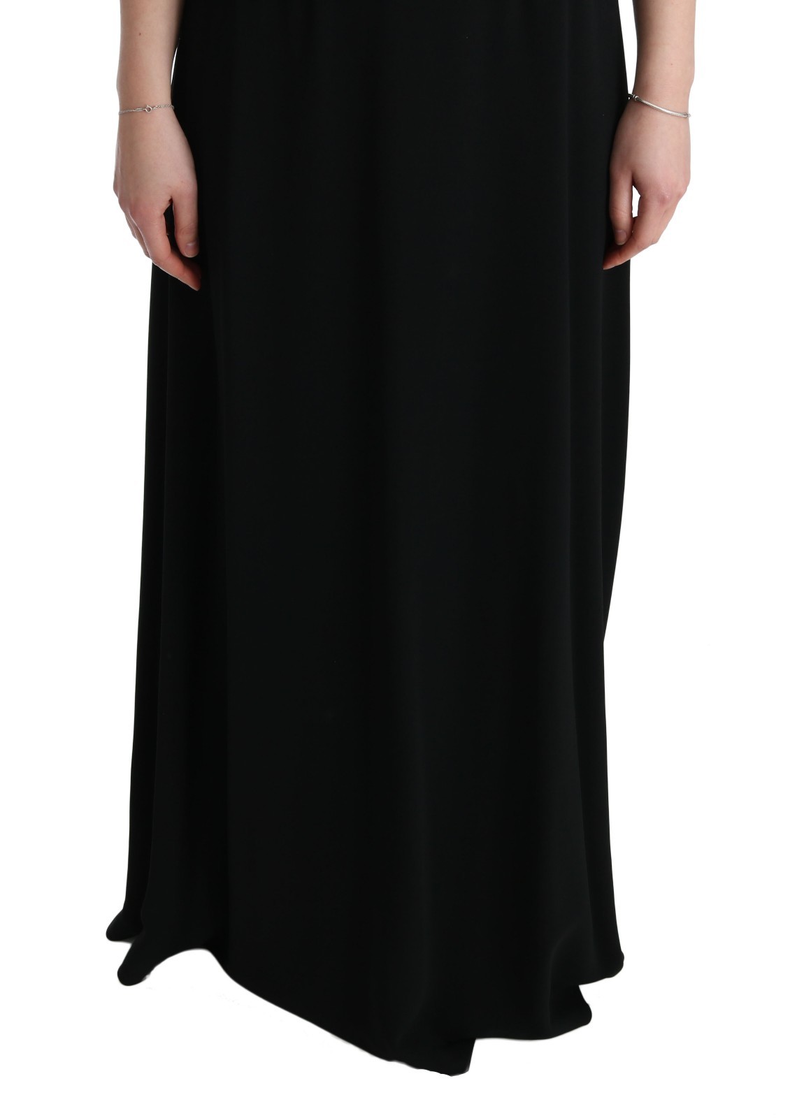 Pre-owned Dolce & Gabbana Dress Black Stretch Shift Long Maxi Gown S. It38 / Us4 Rrp $6000
