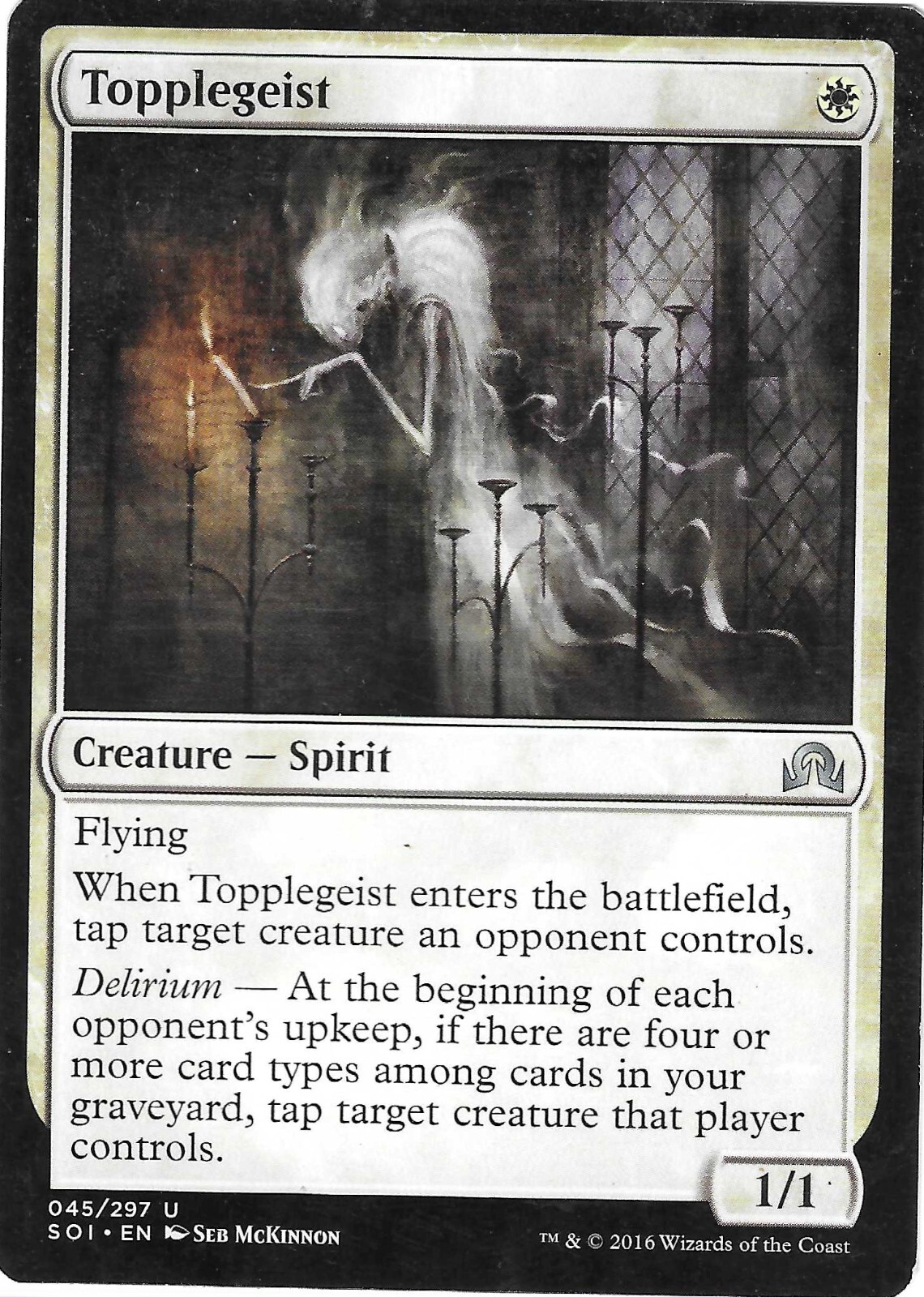 Topplegeist 1x FOIL SOI MTG Shadows Over Innistrad Uncommon MINT white Topplegeist 1x FOIL SOI MTG Shadows Over Innistrad Uncommon MINT white