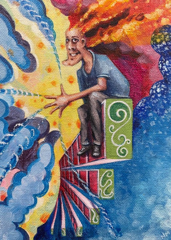 Ideas- 5x7 inch painting- artist Nick Mears