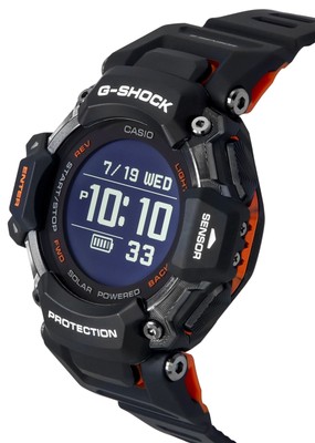 Pre-owned Casio G-shock Move G-squad Multi Sport Solar Alarm Gbd-h2000-1a 200m Mens Watch