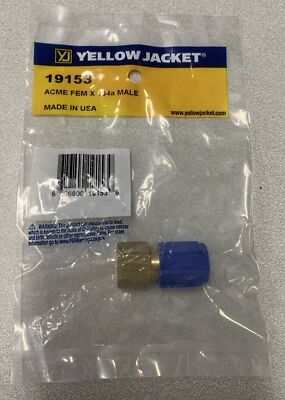 YELLOW JACKET R-134a COUPLER (1/2'' F.ACME HEX x 13mm R-134a LOW-SIDE MALE) 19153
