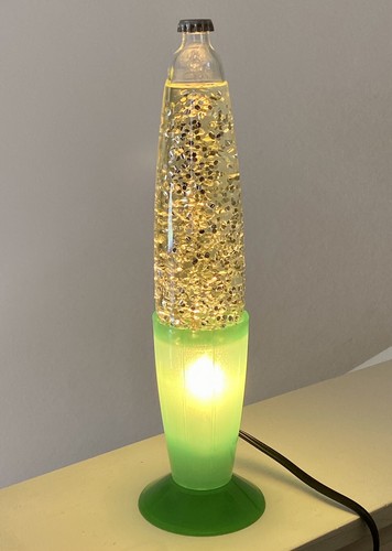 Lava Glitter Lamp - Golden Glitter in Clear liquid - Lime