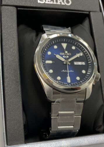 Pre-owned Seiko 5 Sports Men's Automatic Day-date Blue Srpe53 With Tag Made In Japan