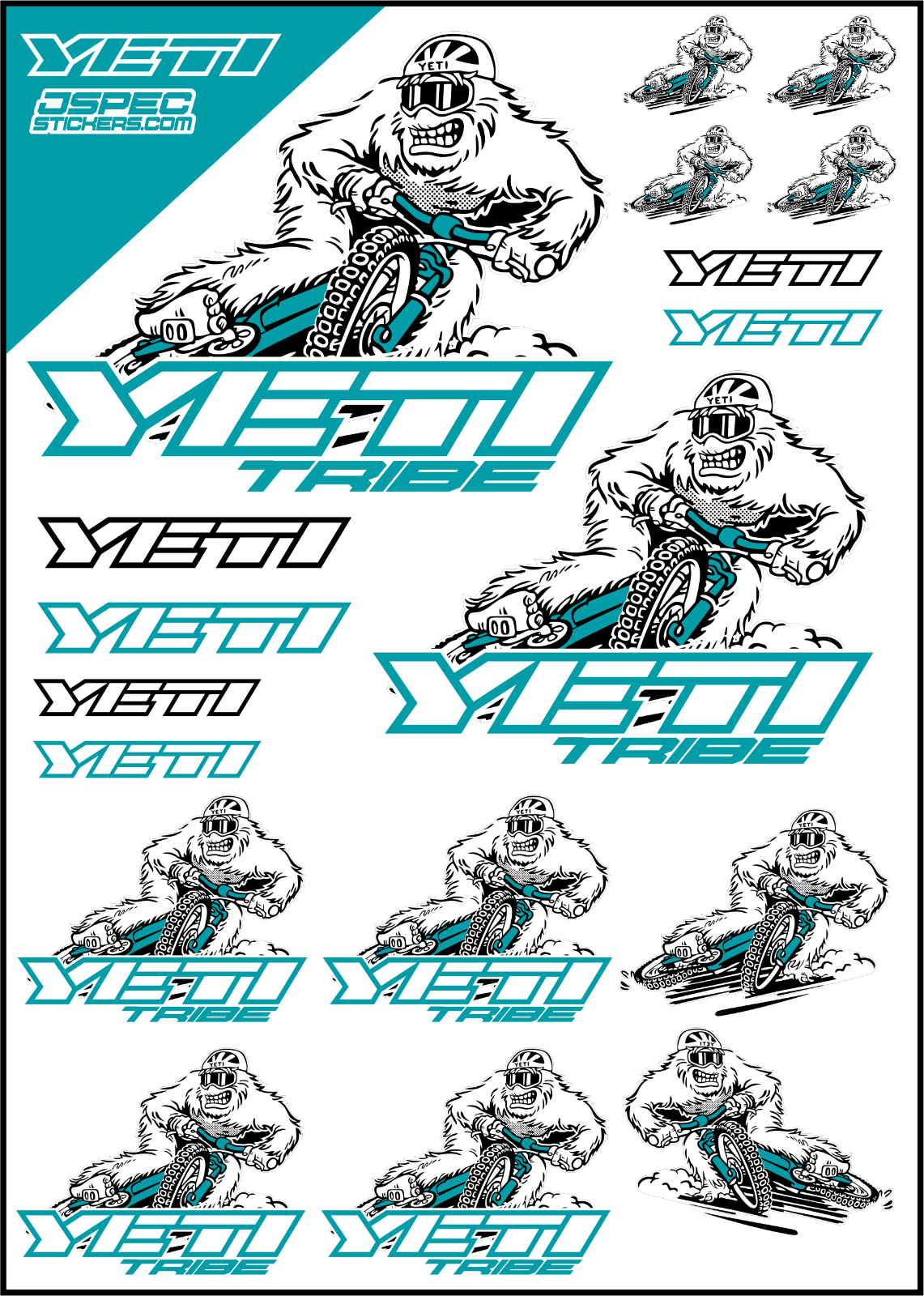 YETI TRIBE BIKE DECAL REPLICA MTB STICKERS SB140 SB150 eMTB