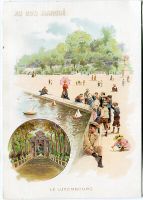 Oblaten scrap die cut chromo Litho Karte  ''Zeitepochen  - Paris'' 16,2 cm