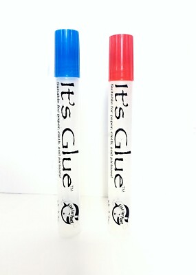 It's Glue- Bingo Glue- Set of Two- 1.7oz Stick Pens- One Blue Cap- One Red Cap