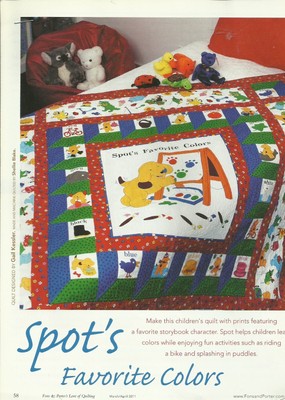 F0405 SPOT'S FAVORITE COLORS CHILDREN'S QUILT PATTERN/INSTRUCTIONS