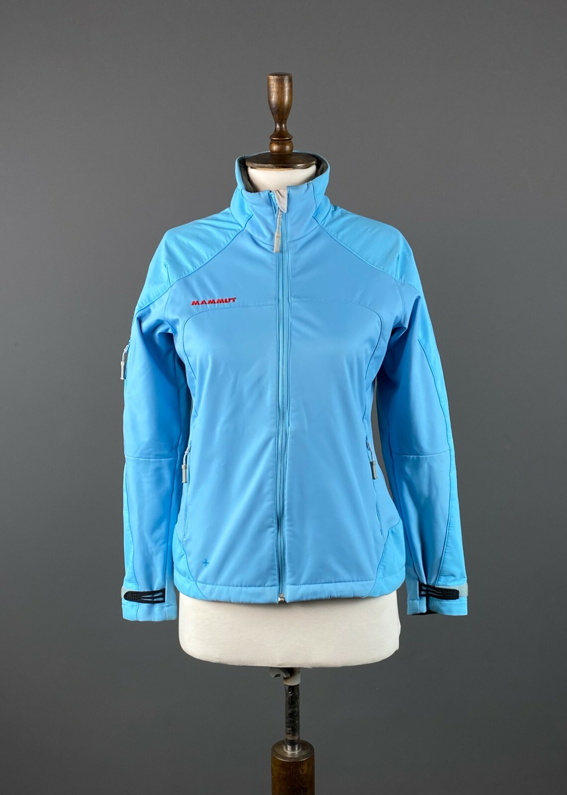 MAMMUT SOFT TECH Blue Full Zip Softshell Windbreaker Jacket