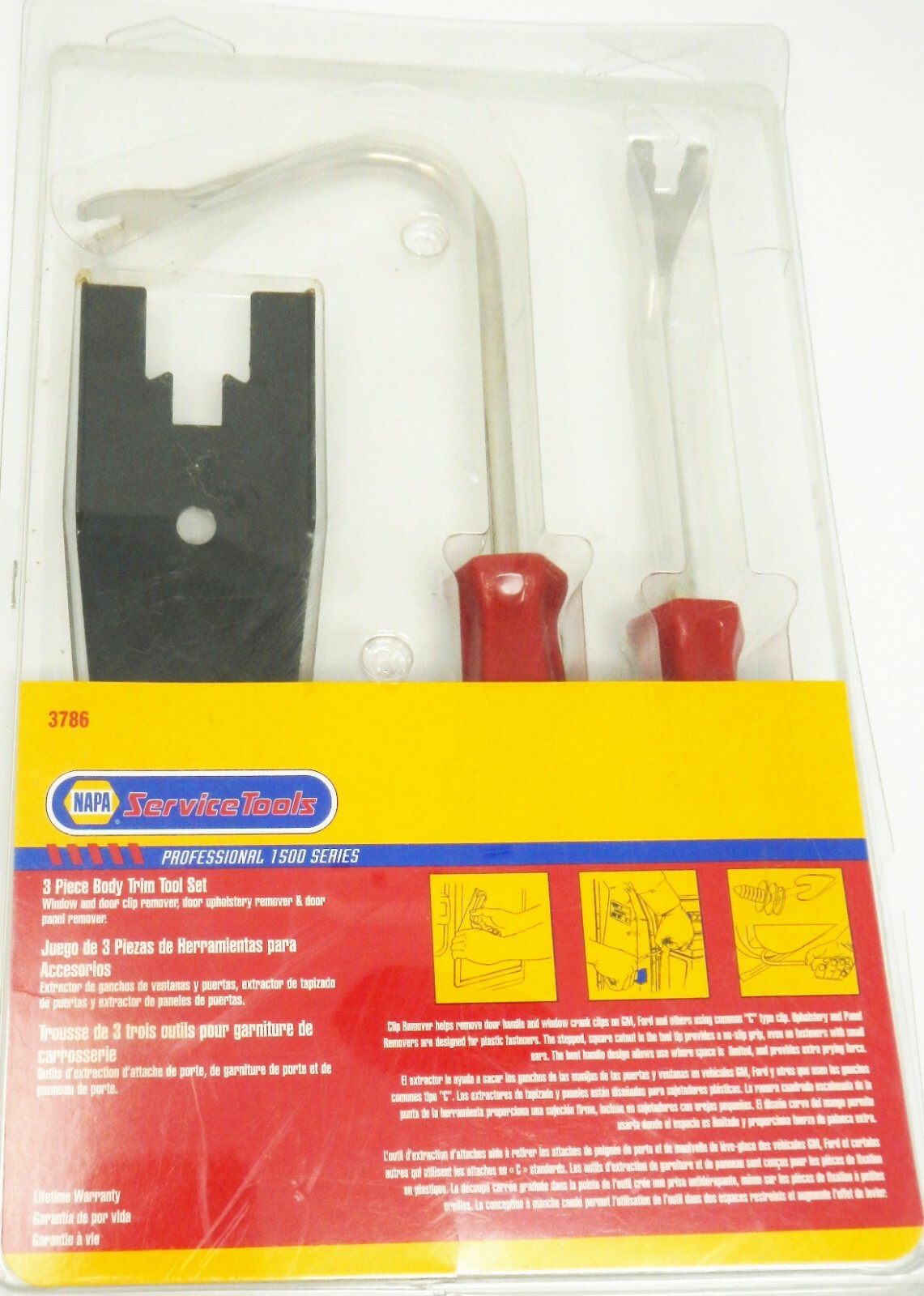 Napa Service Tools 3786 Professional 1500 Series 3 Piece Body Trim Tool Set