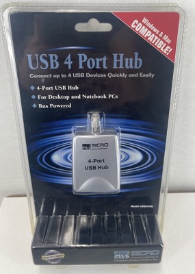 Micro Innovations  Micro Mobile (USB204N) 4-Ports External Hub Grey in color