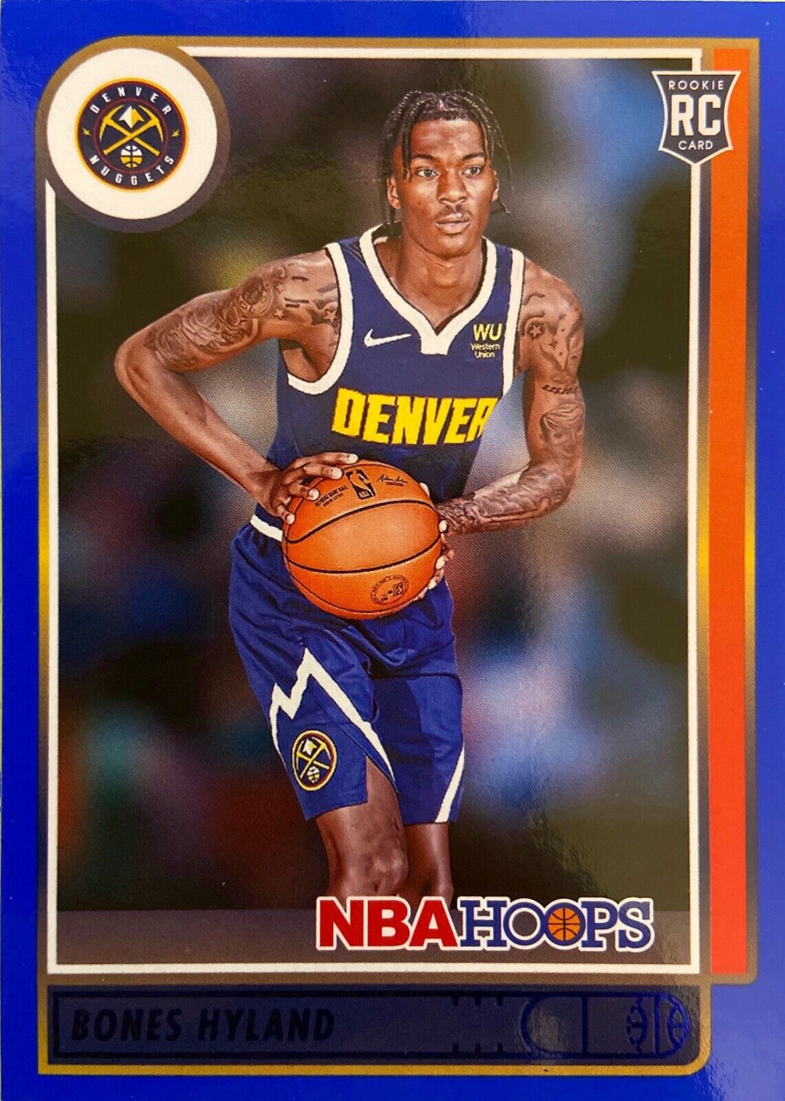 Bones Hyland NBA Hoops 21-22 #224 Blue Rookie Card Denver