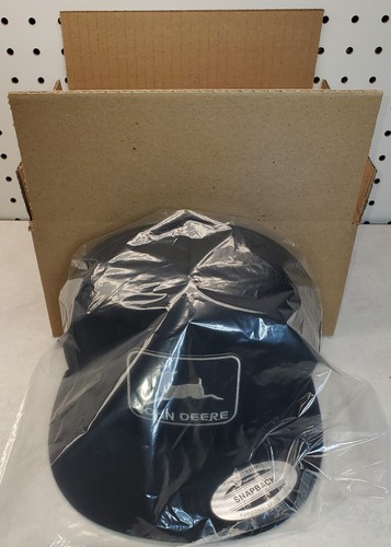 John Deere Black Patch on Yupoong Trucker Hat / YP Classic 6006 Snapback Black