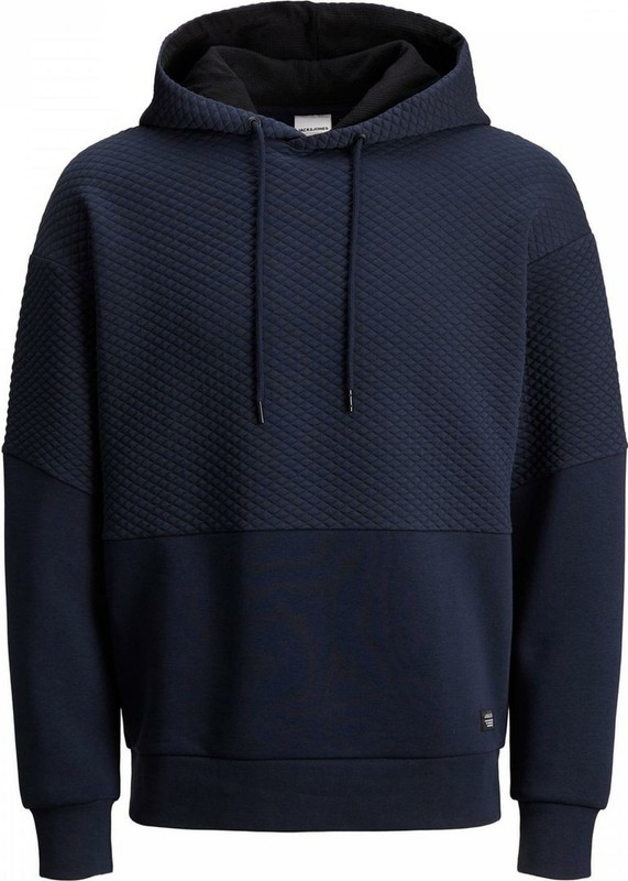 Jack and Jones Button Sweat Waffle Knit Hood Kangaroo
