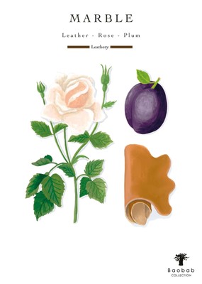 Pre-owned Baobab Collection - Candle Stones Marble - Leather - Tuberose - Berries - Max16