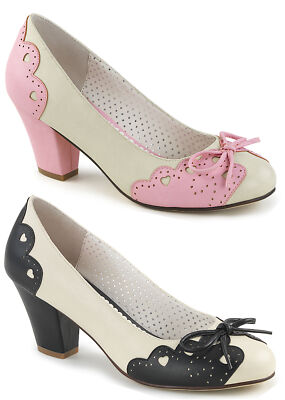 Pleaser Pin Up Couture WIGGLE-17 2 1/2 Inch Cuben Heel Pump