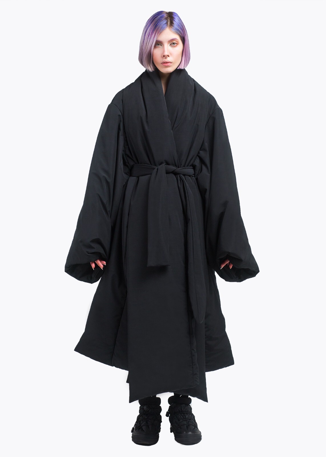 Pre-owned Norton Insulated Jacket Kimono Oversize. Black