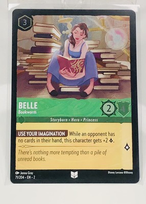Disney LORCANA Rise Of The Floodborn BELLE Bookworm 71/204 FOIL Pack Fresh