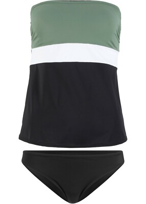 Damen Tankini 2 tlg Set, 252415 in Grün Weiß 48