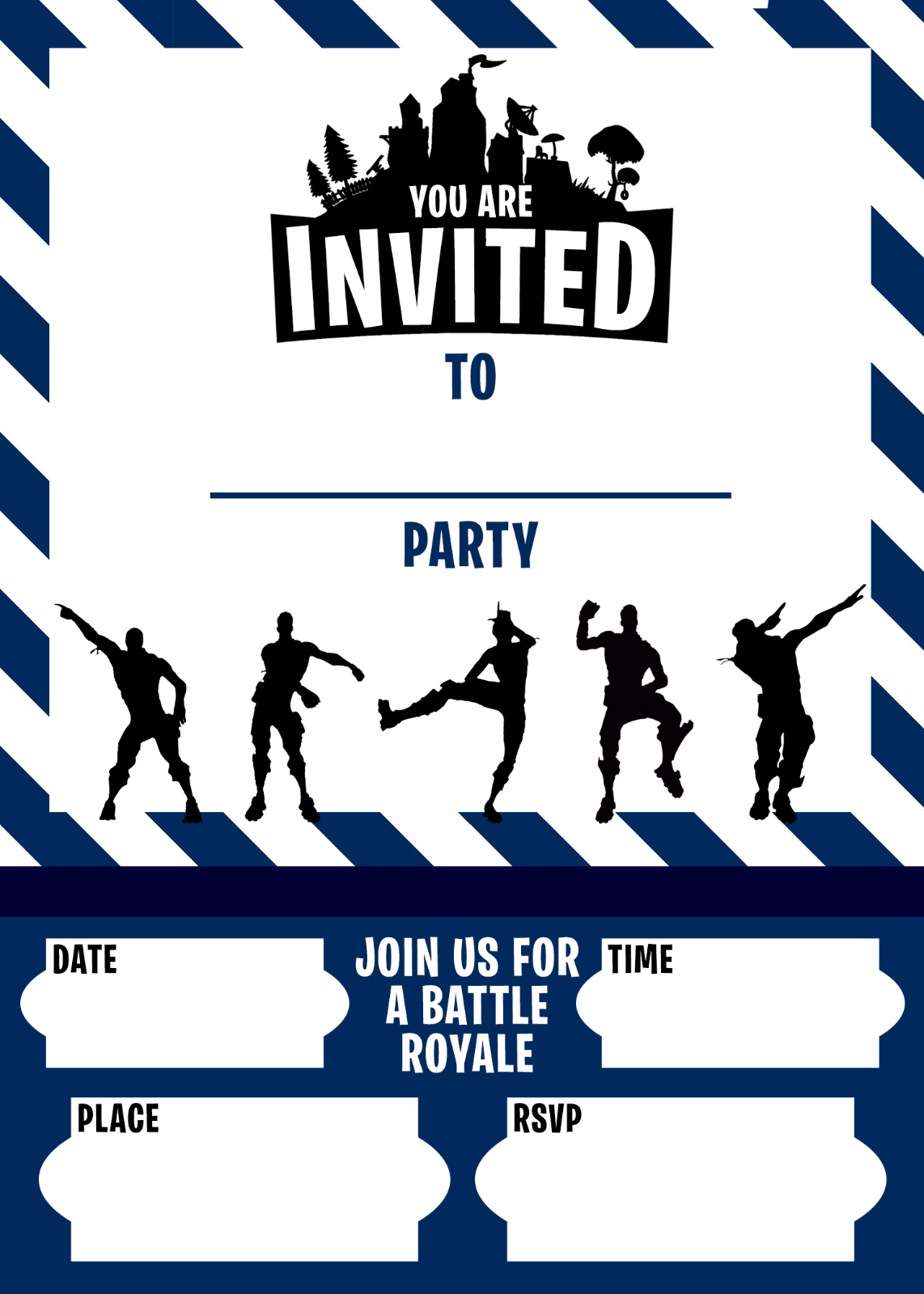 Fortnite Invitations Birthday Party Invites - A5 - FREE NEXT DAY FAST DELIVERY | eBay for Downloadable Free Printable Fortnite Invitations