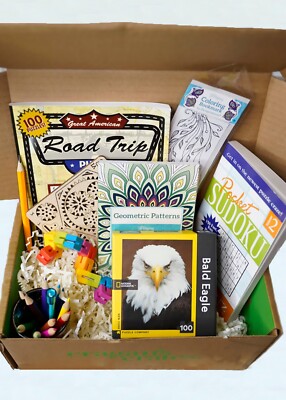 Get well box- 7  boredom busters, puzzle, word search, brain teasers n more.
