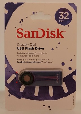 Purple SANDISK Cruzer Dial 32GB USB FLASH DRIVE Storage Transfer Memory USB 2.0