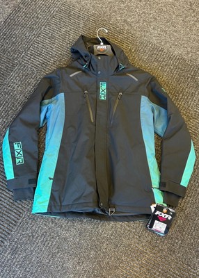 NEW FXR AERIAL LADIES SNOWMOBILE JACKET - BLACK & MINT SIZE 8