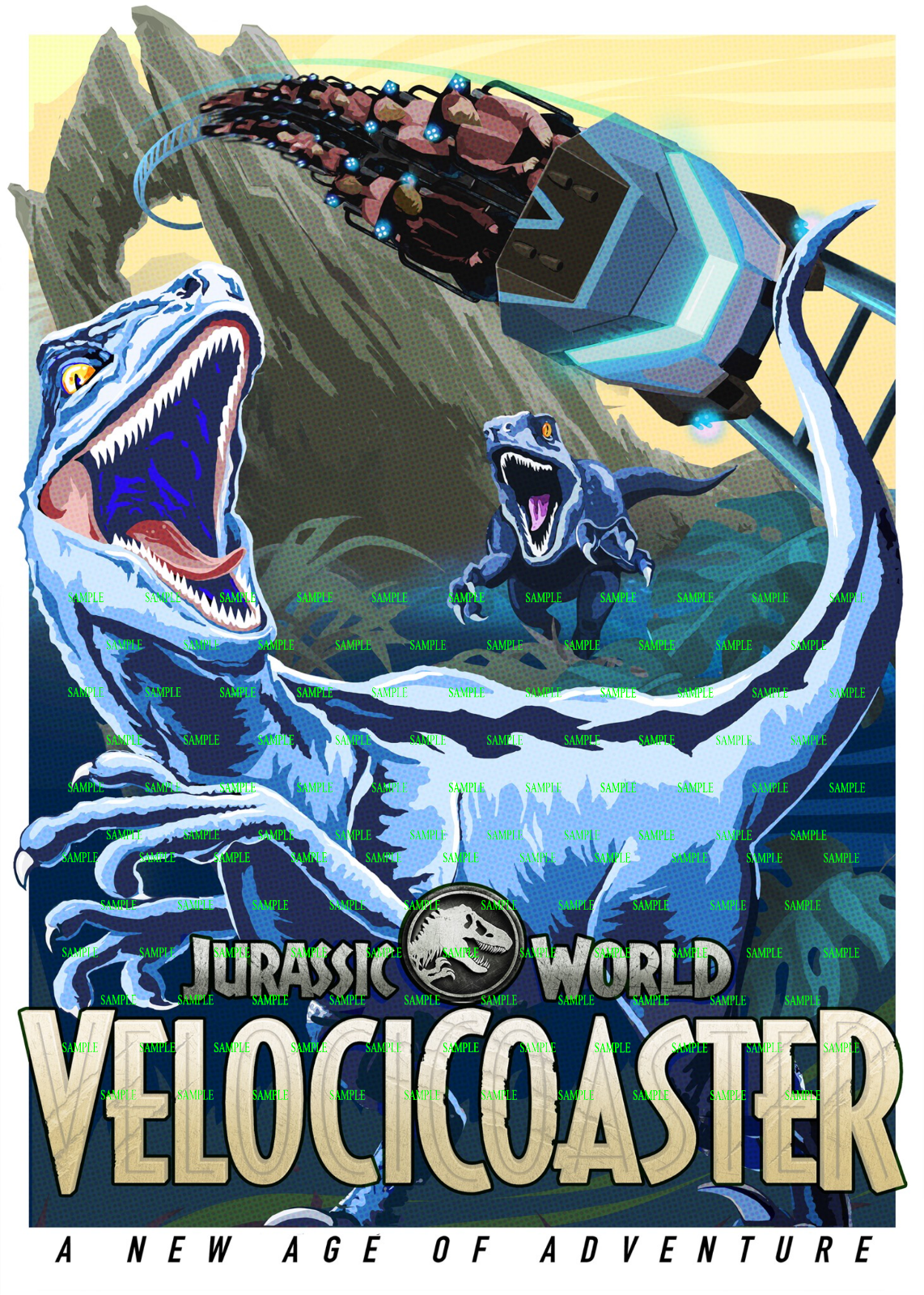 Velocicoaster Jurassic Park I Universal Studios Attraction Poster