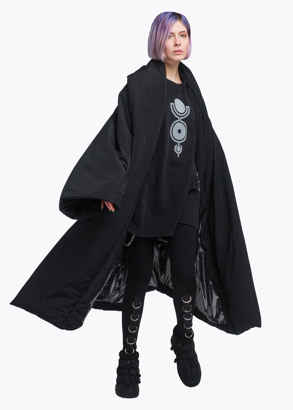 Pre-owned Norton Insulated Jacket Kimono Oversize. Black