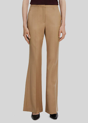 $790 Jil Sander Women's Beige Cropped press-crease flared Trousers Pants 34/2