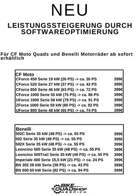 CF Moto UForce 800 Leistungssteigerung durch Softwareoptimierung