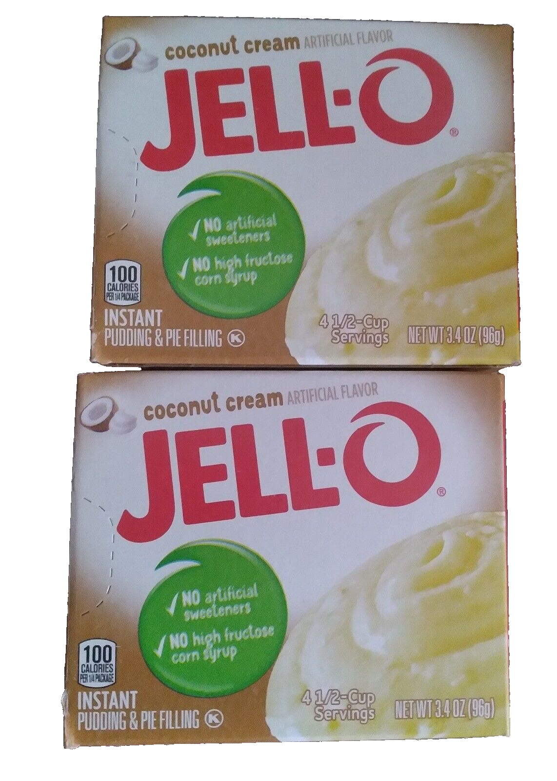 New 2 JELL O Instant COCONUT CREAM PUDDING 3.4OZ Expires May 2025 eBay