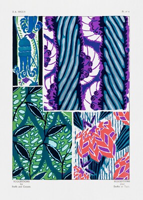 12067.Poster print or Canvas wall decor design.E.A Seguy Art Nouveau.Floral