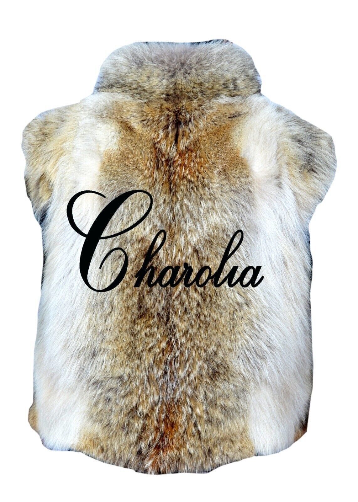 Pre-owned Handmade Women's Real Coyote Fur Short Vest/waist Coat/sleeveless All Sizes Pre Sale In Beige