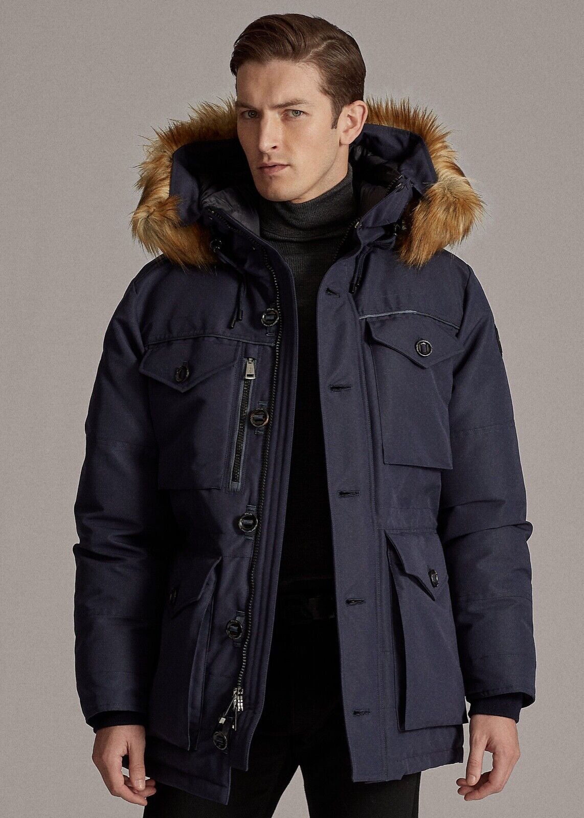 Ralph Lauren RLX Faux Fur Hooded Trim Water-Repellent Down