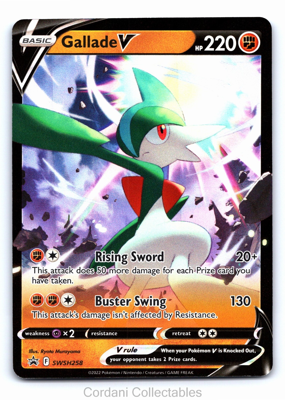 Gallade V SWSH258 Half Art Black Star Promo Pokemon Near Mint